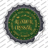 Reindeer Crossing Green Novelty Bottle Cap Sticker Decal Small