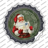 Merry Christmas with Present Novelty Bottle Cap Sticker Decal Small