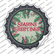 Seasons Greetings Red Novelty Bottle Cap Sticker Decal Small