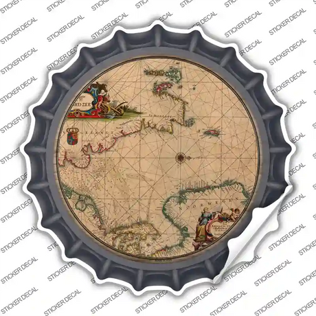 North Sea Map Novelty Bottle Cap Sticker Decal Small