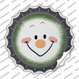 Dark Green Snowman Face Novelty Bottle Cap Sticker Decal Small