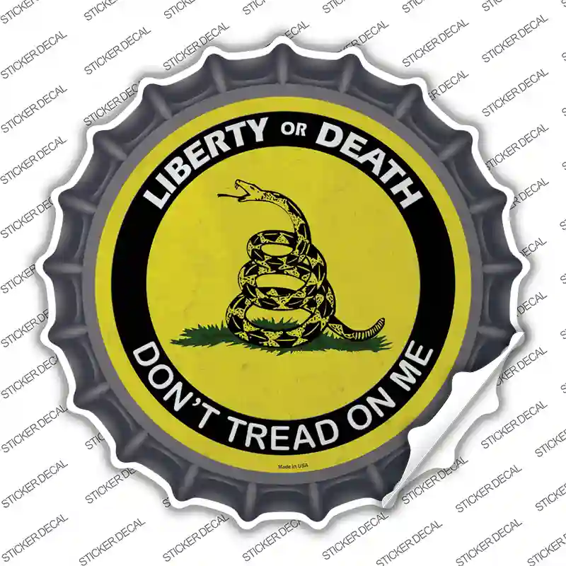 Liberty Or Death Gadsden Novelty Bottle Cap Sticker Decal Small