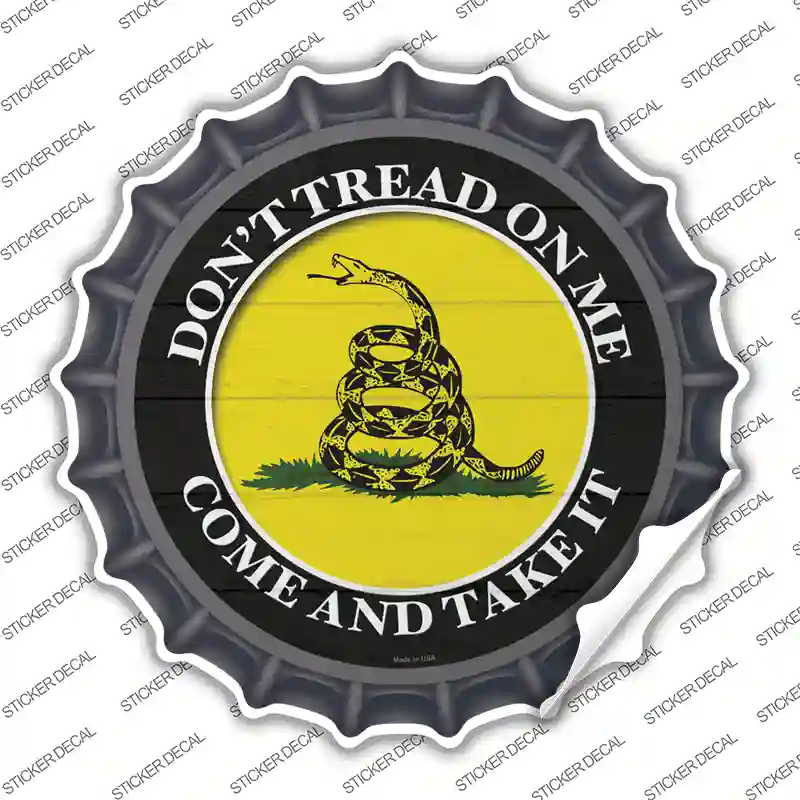 Come And Take It Gadsden Novelty Bottle Cap Sticker Decal Small