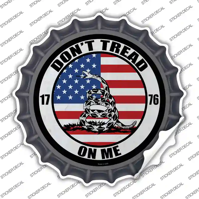 1776 US Flag Gadsden Novelty Bottle Cap Sticker Decal Small