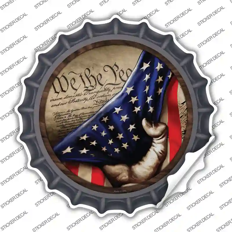 Constitution American Flag Novelty Bottle Cap Sticker Decal | Smart Blonde