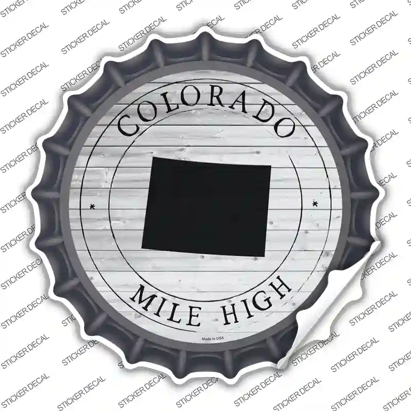 Colorado Mile High Novelty Bottle Cap Sticker Decal Small