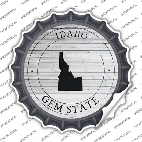 Idaho Gem State Novelty Bottle Cap Sticker Decal Small