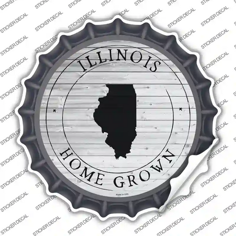 Illinois Home Grown Novelty Bottle Cap Sticker Decal Small