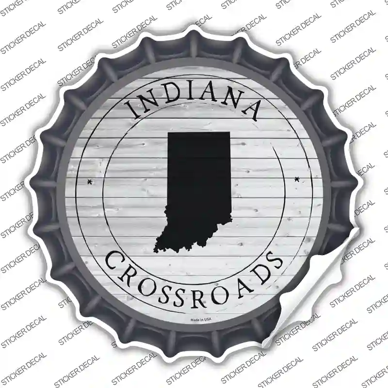 Indiana Crossroads Novelty Bottle Cap Sticker Decal Small