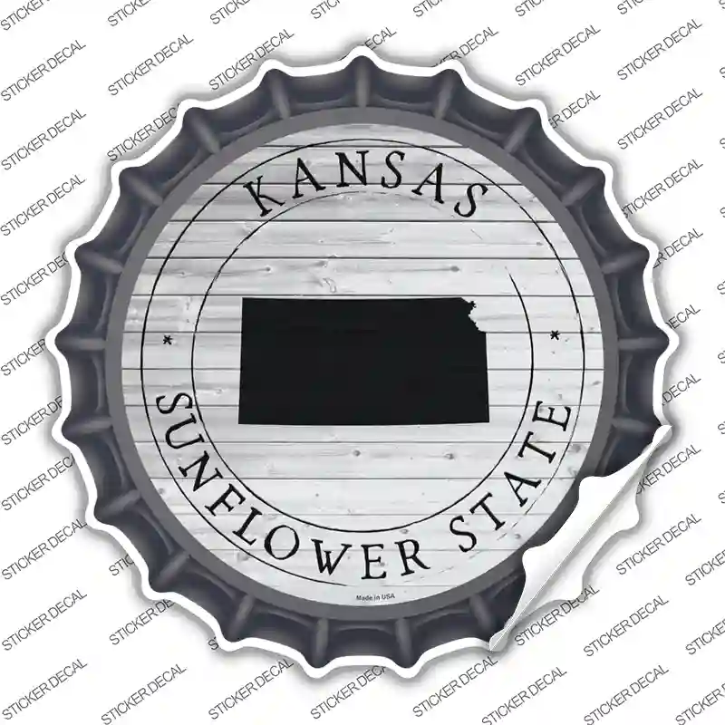 Kansas Sunflower State Novelty Bottle Cap Sticker Decal Small