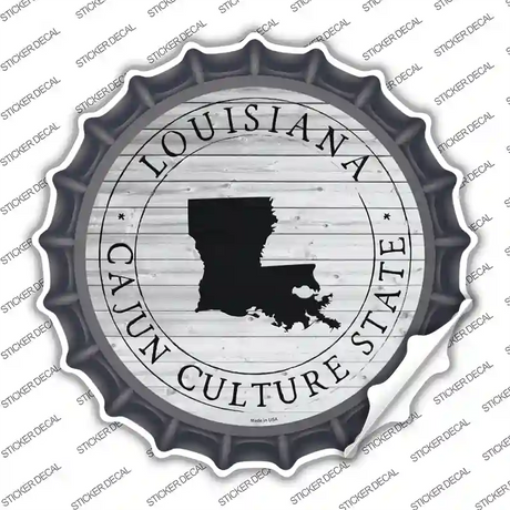 Louisiana Cajun Culture State Novelty Bottle Cap Sticker Decal Small