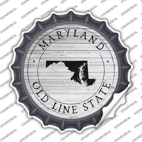 Maryland Old Line State Novelty Bottle Cap Sticker Decal Small