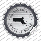 Massachusetts Where is Began Novelty Bottle Cap Sticker Decal Small