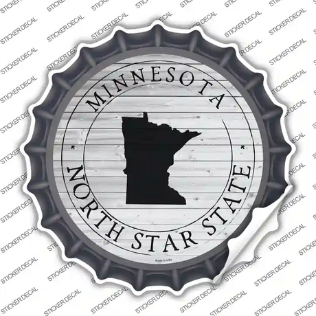 Minnesota North Star State Novelty Bottle Cap Sticker Decal Small