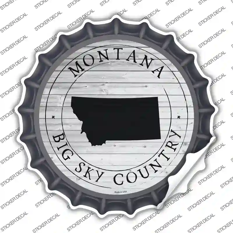 Montana Big Sky Country Novelty Bottle Cap Sticker Decal Small