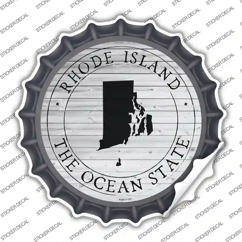 Rhode Island Ocean State Novelty Bottle Cap Sticker Decal Small