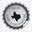 Texas Where Everythings Big Novelty Bottle Cap Sticker Decal Small