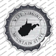 West Virginia Mountain State Wholeslae Novelty Bottle Cap Sticker Decal Small