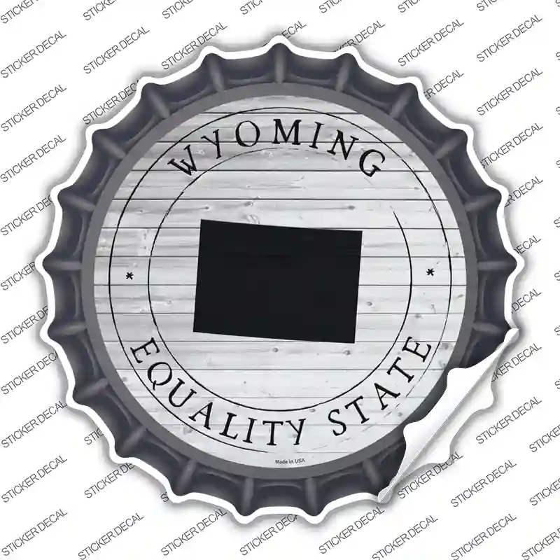 Wyoming Equality State Novelty Bottle Cap Sticker Decal Small