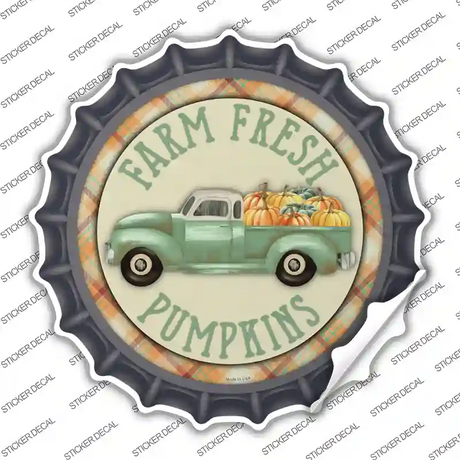 Farm Fresh Pumpkins Novelty Bottle Cap Sticker Decal Small