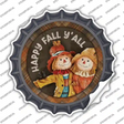 Happy Fall Yall Scarecrow Novelty Bottle Cap Sticker Decal Small