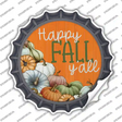 Happy Fall Yall Pumpkins Novelty Bottle Cap Sticker Decal Small