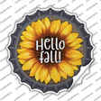 Hello Fall Sunflower Novelty Bottle Cap Sticker Decal Small