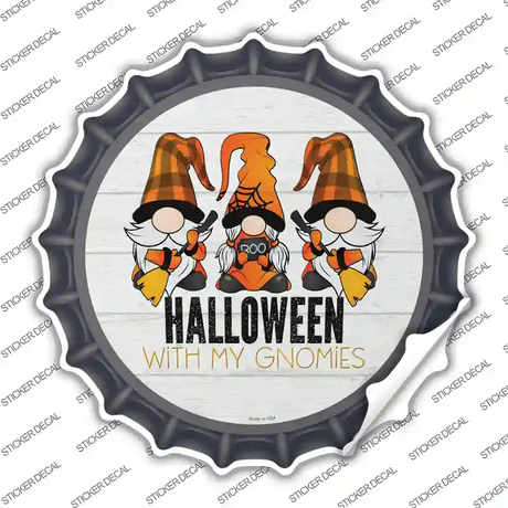 Halloween With My Gnomies Novelty Bottle Cap Sticker Decal Small