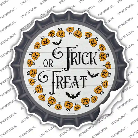 Trick Or Treat Pumpkin Ring Novelty Bottle Cap Sticker Decal Small