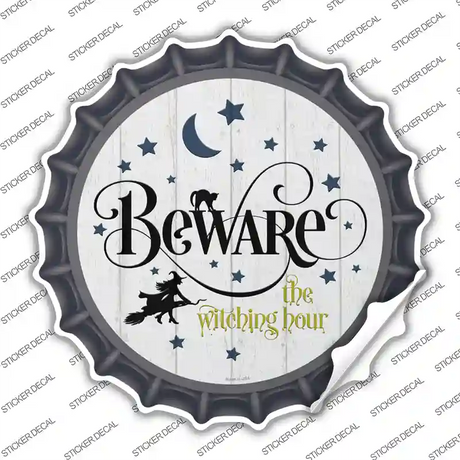 Beware The Witch Hour Novelty Bottle Cap Sticker Decal Small