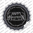 Happy Halloween Black Novelty Bottle Cap Sticker Decal Small