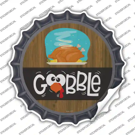 Gobble Turkey Novelty Bottle Cap Sticker Decal Small