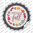 Hello Fall Leaves Novelty Bottle Cap Sticker Decal Small