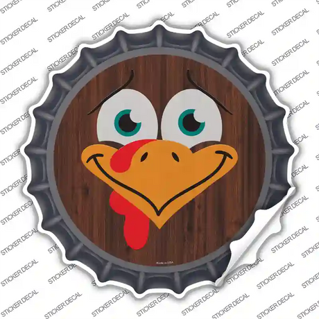 Turkey Face Novelty Bottle Cap Sticker Decal Small