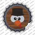 Turkey Face Top Hat Novelty Bottle Cap Sticker Decal Small