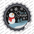 Snowman Let It Snow Novelty Bottle Cap Sticker Decal Small