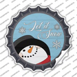 Let It Snow Blue Novelty Bottle Cap Sticker Decal Small