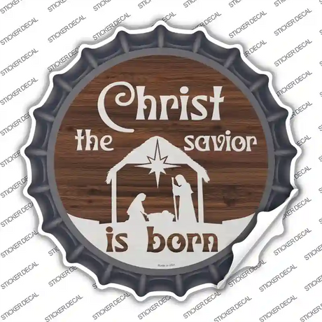 Christ The Savior is Born Novelty Bottle Cap Sticker Decal Small