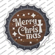 Merry Christmas with Cross Novelty Bottle Cap Sticker Decal Small