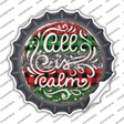 All Is Calm Christmas Novelty Bottle Cap Sticker Decal Small