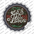 Joy and Love Christmas Novelty Bottle Cap Sticker Decal Small