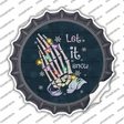 Let it Snow Skeleton Hands Novelty Bottle Cap Sticker Decal Small