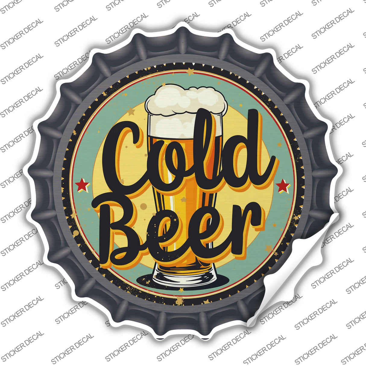 Free Ice Cold Beer Next Door Novelty Bottle Cap Sticker Decal BC-2050s