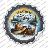 Id Rather Be Fishing Novelty Bottle Cap Sticker Decal BC-2058s