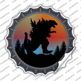 Godzilla Silhouette Sunset Novelty Bottle Cap Sticker Decal BC-2062s