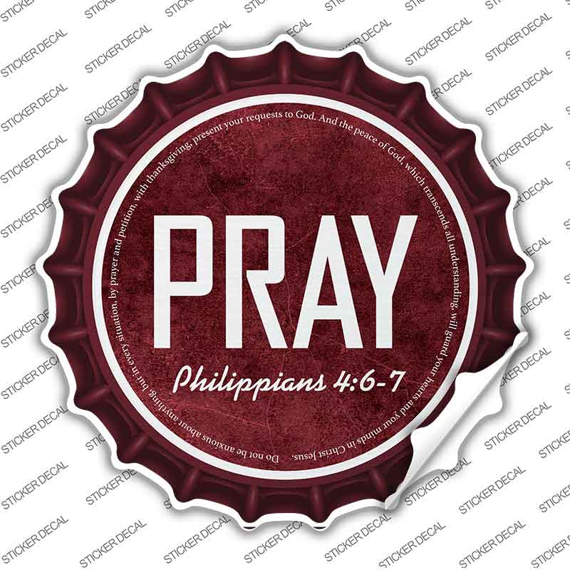 Pray Bible Verse Novelty Bottle Cap Sticker Decal BC-2111s
