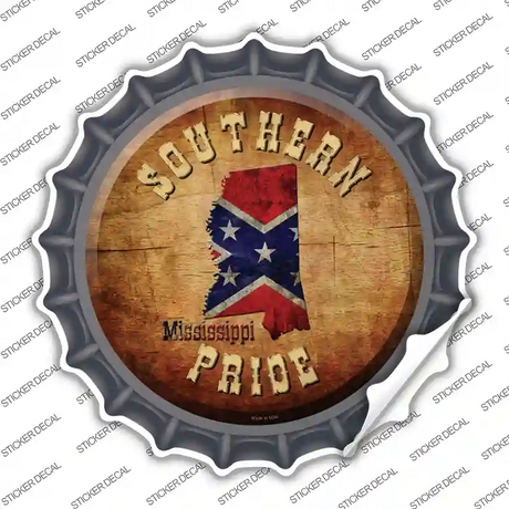 Southern Pride Mississippi Novelty Bottle Cap Sticker Decal Small