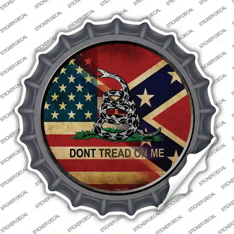 American Confederate Dont Tread On Me Novelty Bottle Cap Sticker Decal Small