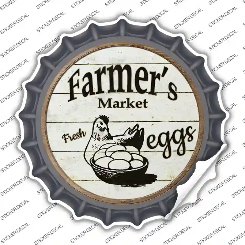 Farmers Market Eggs Novelty Bottle Cap Sticker Decal Small