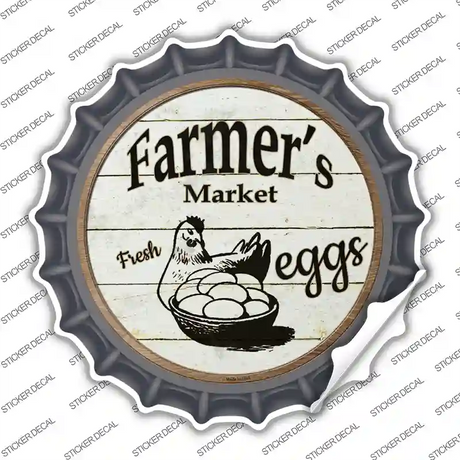 Farmers Market Eggs Novelty Bottle Cap Sticker Decal Small